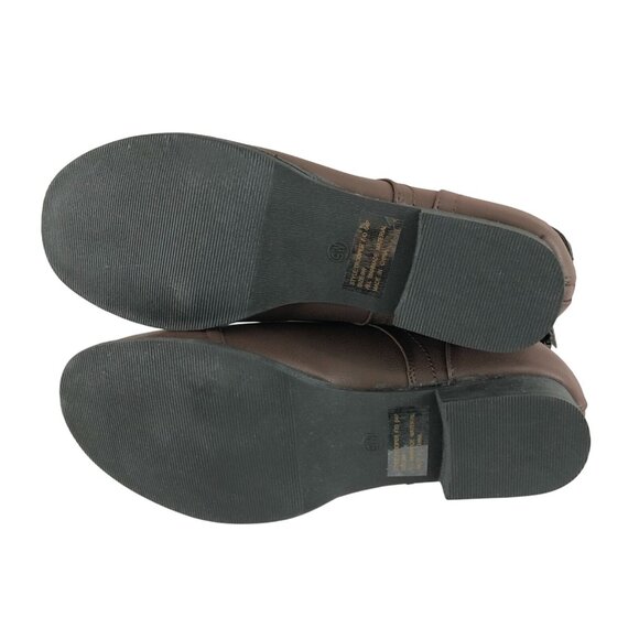 Twisted Womens Boots Fold Over Faux Leather Tribal Pink Brown Size 9W Wide Width - Picture 4 of 6